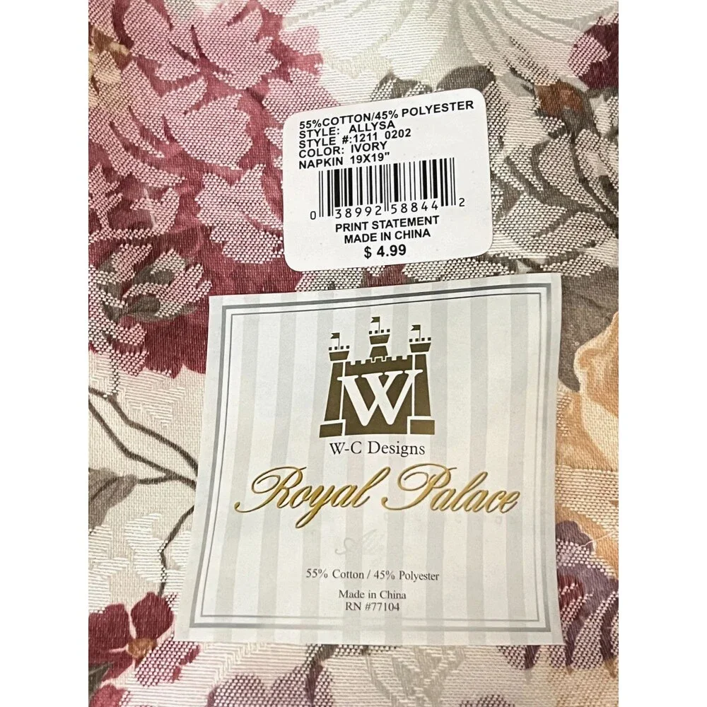 NOS Royal Palace Allysa 8 Placemats & Napkins Set Floral Cottagecore Granny Vtg